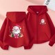 thumbnail image 1 of Sudadera con capucha y manga larga para niños y niñas, estilo informal, deportivo, con estampado degradado, cuello redondo, poliéster, 1 of 6