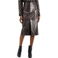 thumbnail image 1 of I-N-C Jupe Crayon en Faux Cuir pour Femmes, Marron, 8, 1 of 5