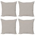 thumbnail image 1 of Abstract Throw Pillow Cushion Case Pack of 4, Continuing Hexagonal Silhouettes with Triangular Details, Modern Accent Double-Sided Print, 4 Sizes, Eggshell Grey, by Ambesonne, 1 of 2