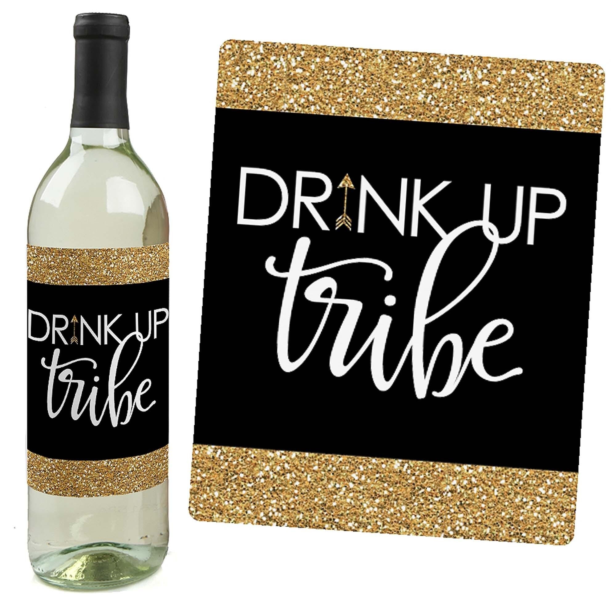 Bride Tribe - Bridal Shower & Bachelorette Party Wine Bottle Labels - Bachelorette Party Decorations for Women and Men -