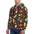 thumbnail image 2 of KLL Seafood And Drinks Print Mens Hoodie Long Sleeve Casual Pullover Hooded Sweatshirt Fashion Drawstring Hoodies with Pocket-, 2 of 6