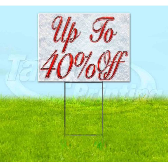 Up To 40% Off Red & Chrome (18" x 24") Yard Sign, Includes Metal Step Stake
