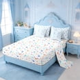 thumbnail image 3 of Erosebridal Letter H Initial Print 7-Piece Bedding Comforter Set For Kids,Cute Ribbon Bow King Bedding Sets For Girls,Colorful Stars Reversible, 3 of 7