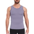 thumbnail image 2 of Compression Shirt Men Slimming Undershirt Body Shaper Vest,Compression Tank Top, Shapewear Tank Tummy Control Bodybuilding Purple, 2 of 5