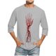 thumbnail image 1 of Camisas de Manga Larga para Hombres Imprimir Casual Cuello Redondo Blusa de Manga Corta, Camisas de Lino para Hombres, 1 of 4