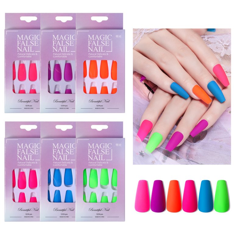 Grofry 24pcs Box Nail Tips Full Cover Detachable Colored Nails Art Fake Extension Tips For Women 2 Walmart Com Grofry 24pcs Box Nail Tips Full Cover Detachable Colored Nails Art Fake Extension Tips For Women 2 Walmart Com