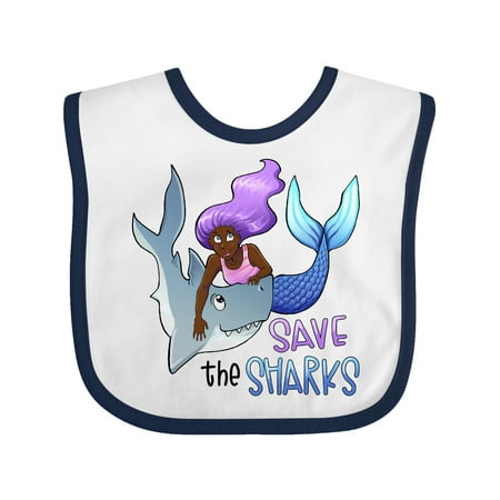 

Inktastic Save the Sharks- Mermaid Gift Baby Boy or Baby Girl Bib