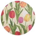 thumbnail image 3 of Ryvnso Tulip Floral Round Plate Mats Dining Table Placemat Set of 4 for Holiday Decoration, 3 of 7