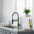 thumbnail image 3 of ANGELES HOME Commerical Kitchen Faucet with Sprayer, Single Handle Pull Down Sprayer Kitchen Sink Faucet with LED Light Two Spout, Matte Black, 3 of 9