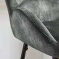 thumbnail image 4 of Corvus  Lomax Modern Upholstered Bar Stools (Set of 2) Grey Metal,Fabric Upholstered,Footrest,Padded Seat Velvet, 4 of 5
