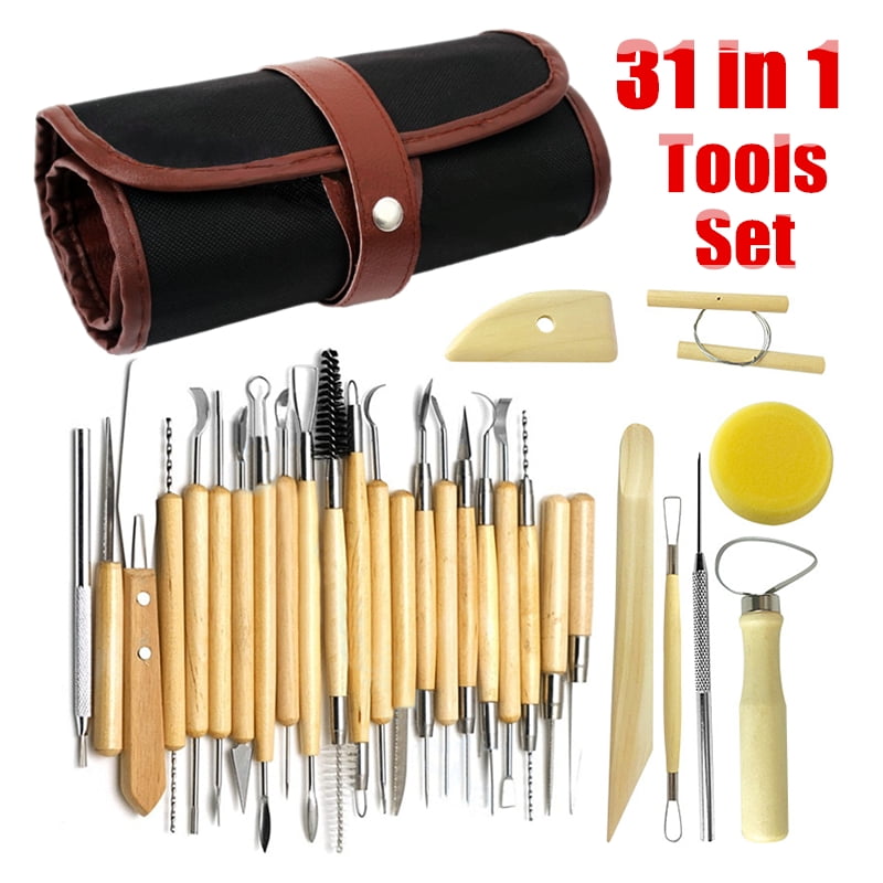 Grtsunsea 30in1 Clay Sculpting Tool Set for Ceramic Pottery Crafts with