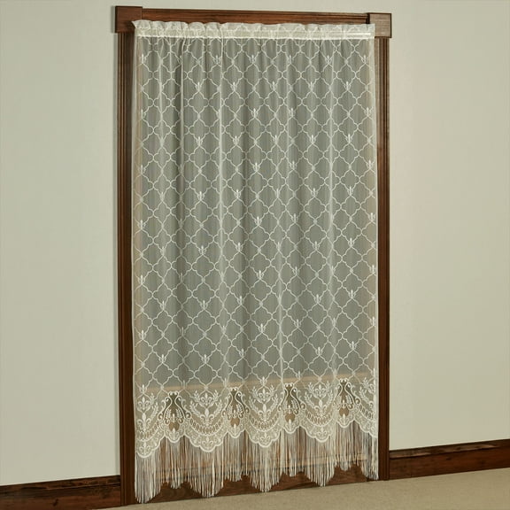 Touch of Class Victorian Ivory Fleur-de-Lis Rod Pocket Curtain Sets, 56 x 95 in