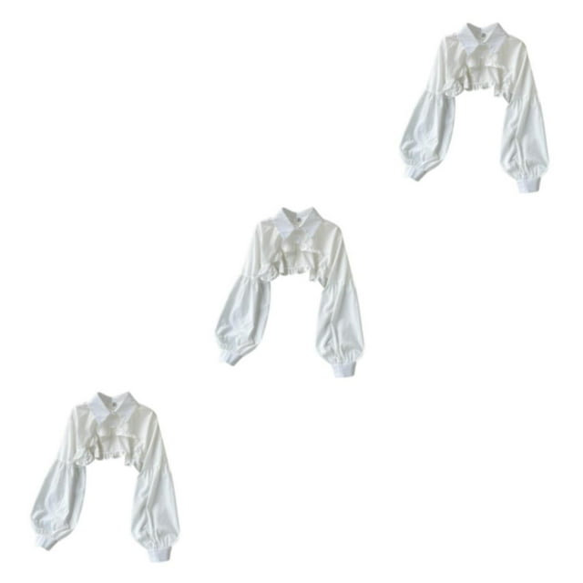 kurtrusly Faux Col Demi-Blouse Chemise Robe Mode Col Détachable Filles Blanc TG TG 3Set