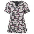 thumbnail image 2 of Fridja Women Short Sleeve V-neck Tops Working Uniform Blouse, 2 of 4