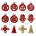 thumbnail image 5 of Jiaroswwei 2Pcs Manicure Decoration Wide Application Easy to Apply Alloy Red Chinese Knot Nail Art Ornament for Bride, 5 of 8