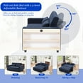 thumbnail image 5 of 61.4" 3 in 1 Sleeper Sofa Bed with Adjustable Backrest & Cup Holders, Pull-Out Bed Couch with Side Pockets & USB Charging Ports, Loveseat Sleeper Sofa with Storage Cabinet & 2 Lumbar Pillows, Blue, 5 of 9