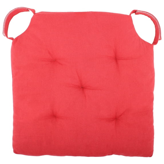 Cottone Polyfill Fiber Chair Pads w/5 Velcro Tucks (Set of 8) | 18" x 18" Square Chair Pad | Extra-Comfortable & Soft Chair Cushion Pad| Ergonomic Pillows for Rocking Chairs & More,Red