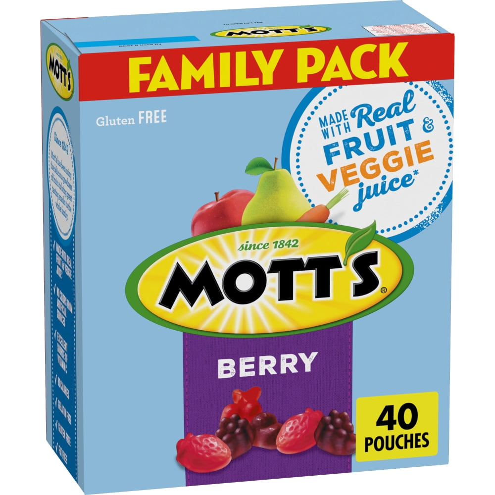 Motts Gluten Free Berry Fruit Flavored Snacks Family Pack 32 oz - 3 Pack