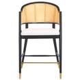 thumbnail image 4 of SAFAVIEH Couture Rogue Square Mid Back Bar Stool, Black/Natural, 4 of 13