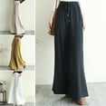 thumbnail image 6 of Dream Lifestyle Wide Leg Pants Solid Color Elastic Waist Cotton Linen Drawstring Long Trousers Spring Summer Loose Casual Pants Women Clothing, 6 of 8