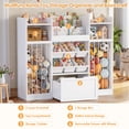 thumbnail image 4 of Homfa Toy Storage Organizer with Stuffed Animal Storage & Drawer, 3-in-1 Kids Bookshelf with Cubes, Racks & 6 Toy Bins for Playroom Kids Room, White, 4 of 7