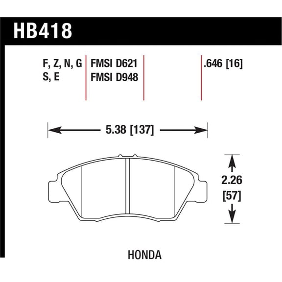 Hawk 2013-2014 Acura ILX (Hybrid) HPS 5.0 Front Brake Pads