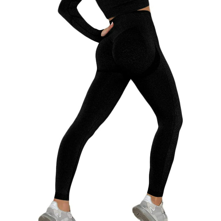 YUNOGA Women's Contour Seamless Ribbed Workout Leggings High Waisted Butt  Lifting Compression Yoga Athletic Pants, 01# Black, X-Small : :  Clothing, Shoes & Accessories