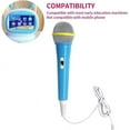 thumbnail image 3 of Two Wired Microphones, 3.5mm Jack Wired Dynamic Microphone, Battery-Free Light, Children's Singing Machine, Household Wired Microphone (Blue + Pink), 3 of 5