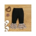 thumbnail image 6 of Seyurigaoka 2Pcs Newborn Girl Long Pants Outfits, Short Puff Sleeve Letter Printed Tops + Leopard Pattern Ruffles Decor Flare Pants, 6 of 9