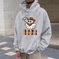 thumbnail image 5 of Yaoyar Men's Halloween Print Hooded Long Sleeve Sweatshirt, Casual Pullover Top with Spooky Graphic for Fall Festive Wear, 5 of 6