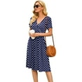 thumbnail image 2 of Women's Summer Sundress Casual Short Sleeve V-Neck Short Party Dress with Pockets, 2 of 5