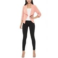thumbnail image 5 of Women's Elegant Draped Blazer Casual Open Front 3/4 Sleeve Jacket, 5 of 6
