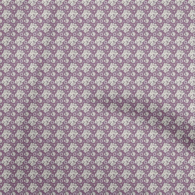 oneOone Tissu Popeline de Coton Violet Poussiéreux Matériel de Robe Rétro Tissu Imprimé au Mètre 42 Pouces de Large