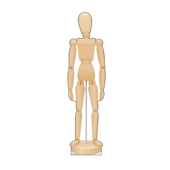 Wooden Mannequin Cardboard Cutout