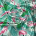 thumbnail image 5 of Ambesonne Exotic Valance Pack of 2, Flamingos Standing Leaves, 54"X12", Seafoam and Multicolor, 5 of 5