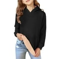 thumbnail image 2 of XQYLOS Kids Girls Boys Solid Color Cozy Warm Pullover Hoodie Sweatshirt Long Sleeve Tops for Autumn Winter, Soft Fle𝖾ce Lined Casual Wear, Cute and Stylish Outerwear, 2 of 7