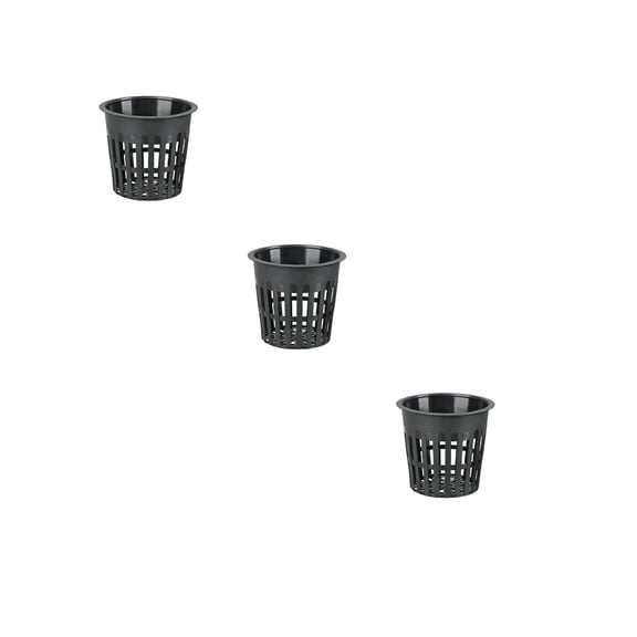 Hydroponic Planting Mesh Pot Net, Basket Garden Grow Cup,3Black