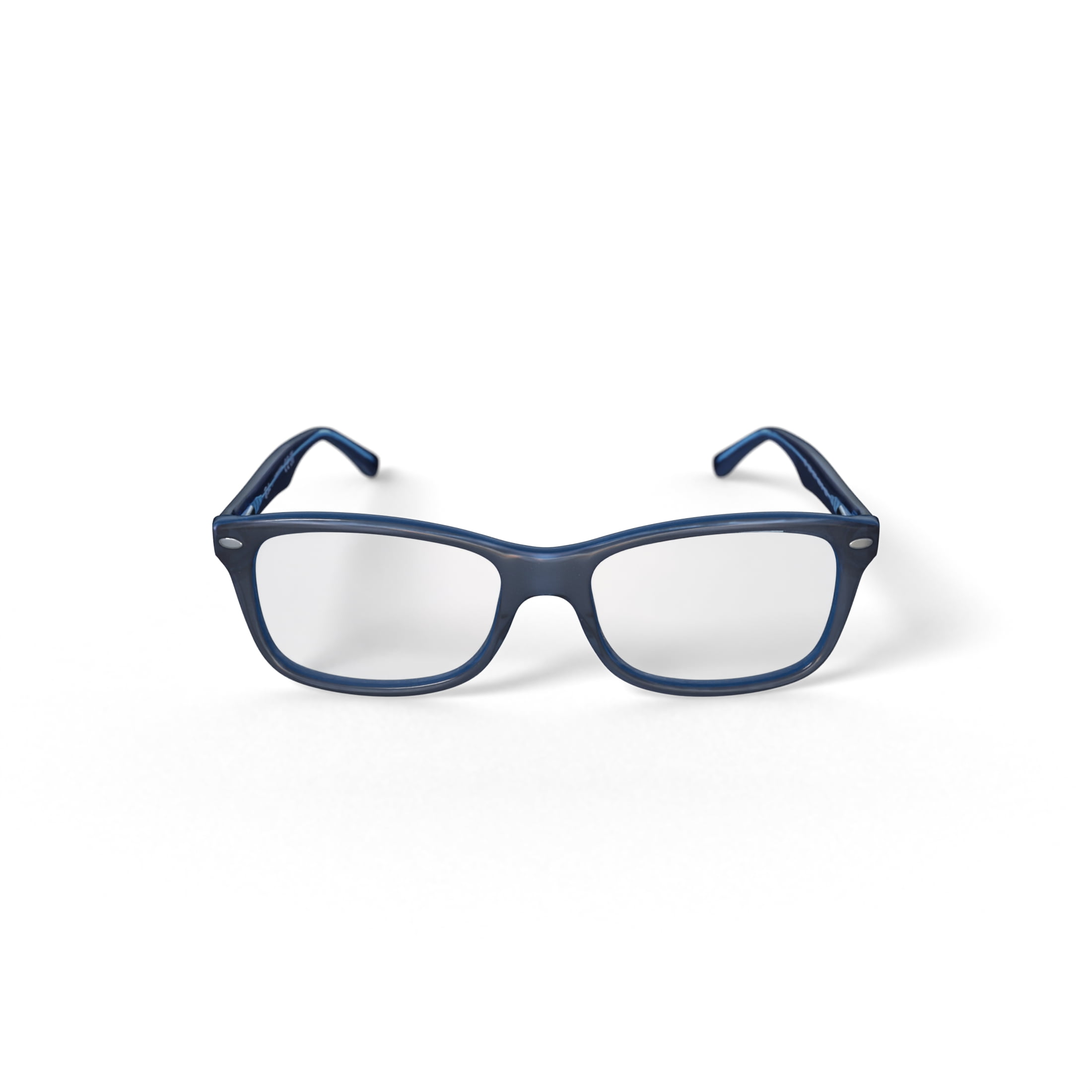 Ray-Ban Youth Size 46 0RY1555 Prescription Eyeglasses with Case, Blue on Blue Fluo/Demo Lens