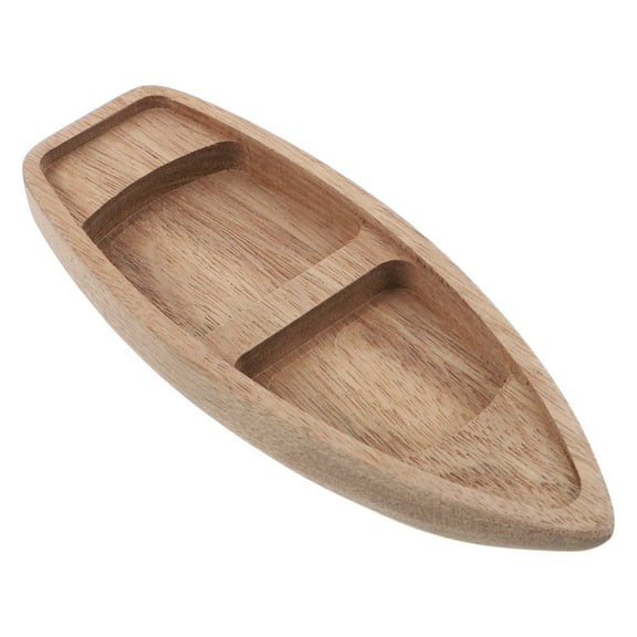 WEUVEB Sushi Serving Tray Wooden Ship Model Khaki Wood 1Set for Nautical Party and DIY Craft