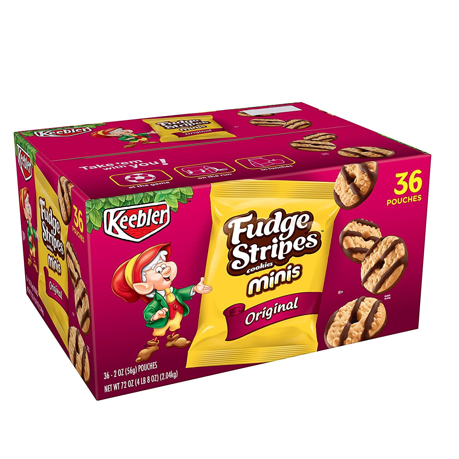 Fudge Stripes Cookies Minis, Original, 72 oz (36 Count)