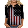 thumbnail image 1 of YDLCAFD Easter Women Casual V Neck Colorful Gradient Geometric Print Button Three Quarter Sleeve T Shirt, 1 of 4