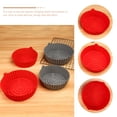 thumbnail image 3 of POPETPOP Red Silicone Air Fryer Liner for Kitchen Use Reusable Non Stick Air Fryer Mat, 3 of 8