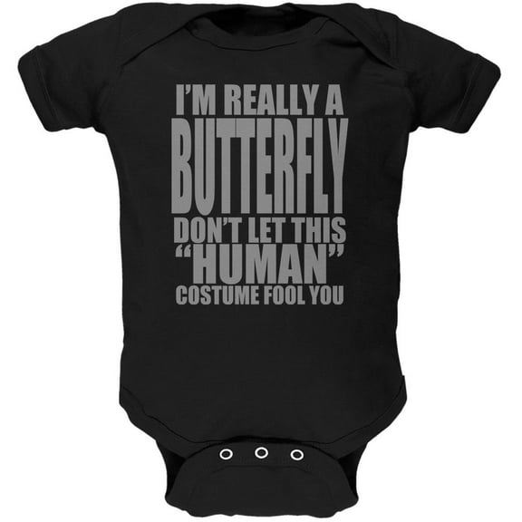 Halloween Human Butterfly Costume Soft Baby One Piece Black 3-6 M