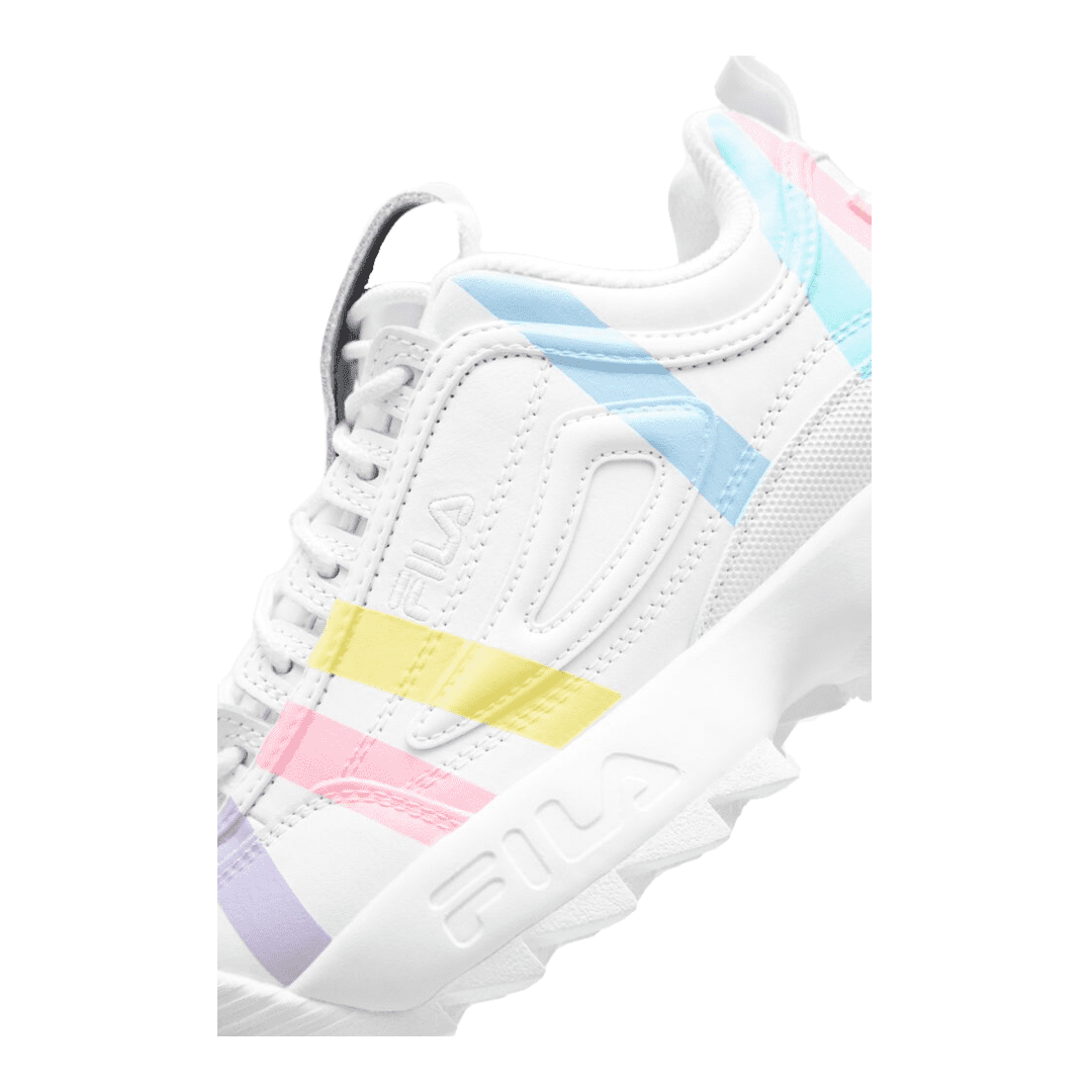 Women's Fila Disruptor II Stripe White/Cotton Candy/Dream Blue