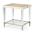 thumbnail image 4 of Michael Amini Camden Court Wood & Glass End Table in Ivory Pearl & Taupe, 4 of 10