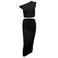 thumbnail image 3 of Long Skirt Suit For Vacation And Daily Wear Stylish One Shoulder Dress With Midi Skirt And Belt For Any Season For Trendy Outfits And Comfortable Everyday Fashion Work Skirt Formal Dress Women Long, 3 of 3