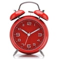 thumbnail image 2 of Reloj despertador con doble campana para personas pesadas, retroiluminación, funciona con pilas, reloj despertador antiguo para dormitorios (rojo), 2 of 5