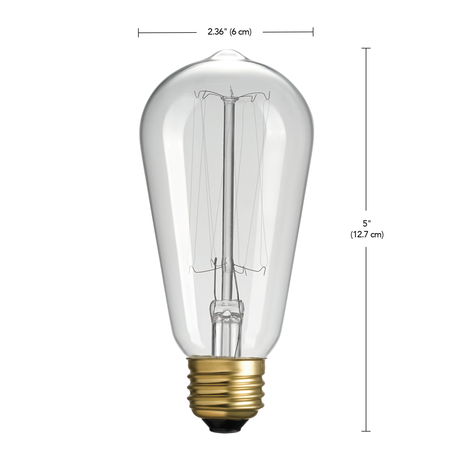 Globe Electric 60-Watt S60 Squirrel Cage Incandescent Filament Light Bulb, Standard E26 Base, 01321 - image 4 of 5