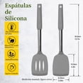 thumbnail image 2 of 2 Piezas Espátulas de Silicona Flexible Resistentes al Calor, Espátula de Silicona Para Utensilios de Cocina, Espátulas de Cocina ranuradas para voltear huevos, panqueques y carnes, 2 of 4