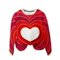 thumbnail image 5 of Vintage Tees for Women 2025 Cute Heart Print Long Sleeve Tunic Tops Casual Round Neck Long Sleeve Printed T-Shirt Top Dressy Casual Loose Blouses, 5 of 7
